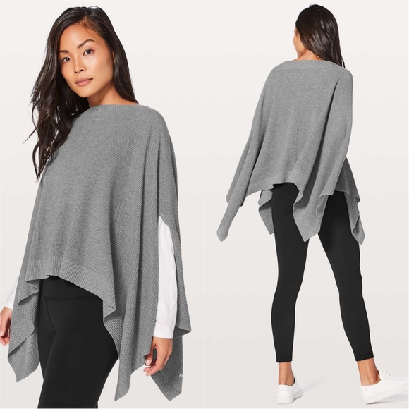 lululemon athletica Sweaters - LULULEMON Forward Flow Cape Poncho Heathered Gray